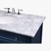 42" Modern Navy Blue Wood Vanity with Natural Marble Countertop for Master Bath