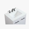 10 24 Inch White Mid-Century Single Sink Bathroom Vanity with White Quartz Top