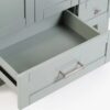 10 30 Inch Sage Green Shaker Bathroom Vanity with White Ceramic Sink & Multi Storage Drawers