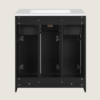 30" Black Vanity with White Sink & 9 Storage Drawers