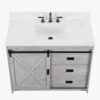 10 Light Gray Farmhouse Vanity with Cross Barn Door for Coastal, Modern Farm & Industrial Bath Remodel