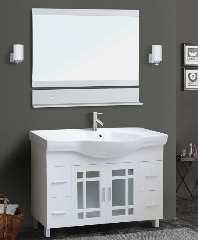 48" Single Sink Freestanding Vanity Cabinet for Guest & Master Bathroom Remodel