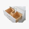 Compact White Single Sink Vanity with Drawer & Open Mixed Storage