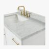 Modern All-White All-in-One Bathroom Vanity with Marble Countertop