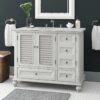 Transitional White Bathroom Vanity with Nickel Knobs & Undermount Sink