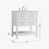 White Open Shelf Bathroom Vanity with White Quartz Countertop