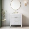 10 Coastal Bright White Fluted Vanity for Small Bathrooms