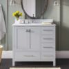 10 Transitional Single Sink Gray Shaker Bathroom Vanity Cabinet