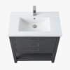11 Minimalist Dark Grey All-in-One Bathroom Vanity Cabinet with Open Storage