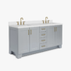 11 Spacious Light Gray All-in-One Double Sink Shaker Bathroom Vanity