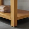 Rustic Pine Freestanding Single Sink Vanity with Open Storage Shelf