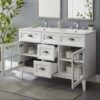 11 Traditional White Double Vanity with Integrated White Solid Surface Countertop