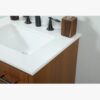 24" Narrow Mid Century Modern Wood Vanity for Powder Room & Guest Bath