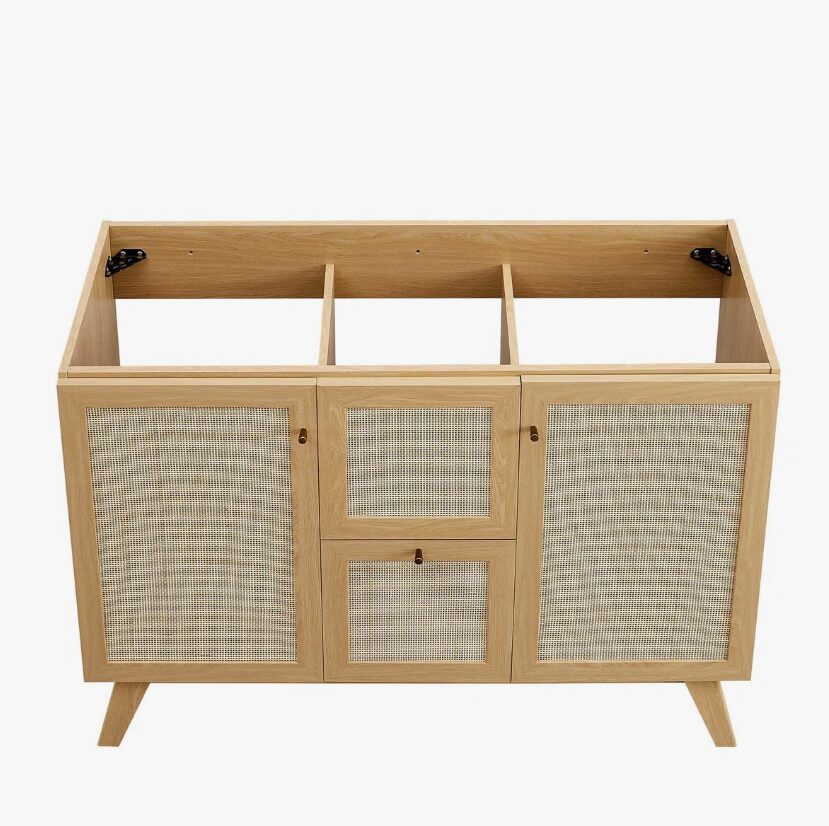 11 48" Coastal Rattan Double Bathroom Vanity for Master Bath Remodel