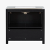 11 Rustic Weathered Black Freestanding Vanity with Double Storage Shelves