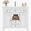 36" Traditional White Single Sink Vanity for Master & Guest Bathrooms