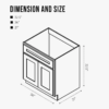 36 Inch Deep Blue Shaker Bathroom Storage Cabinet for Custom Countertop