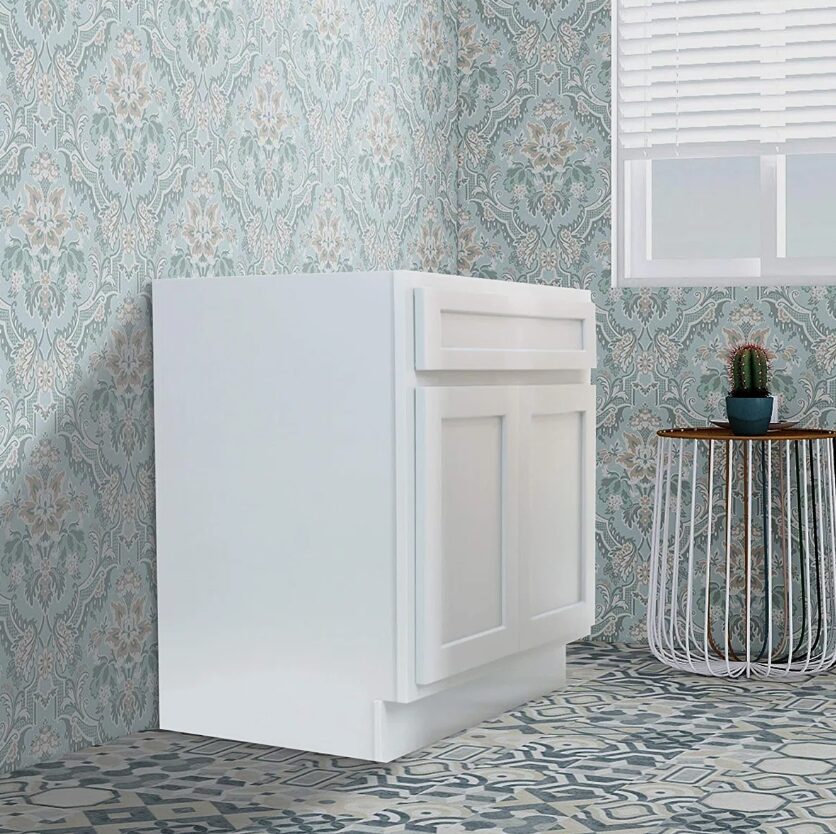36" White Shaker Bathroom Vanity Cabinet Without Sink Top