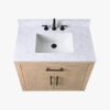 11 36 Inch Light Oak Single Sink Bathroom Vanity White Marble Countertop Soft Close Doors