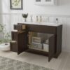 11 Modern Dark Walnut Shaker Vanity Base Cabinet for Custom Countertop Bathroom Remodel