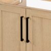 72 Inch Natural Oak Shaker Double Undermount Sink Bathroom Vanity, White Quartz Countertop & Matte Black Hardware