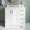 Modern All-White All-in-One Bathroom Vanity with Marble Countertop