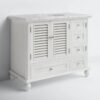 Transitional White Bathroom Vanity with Nickel Knobs & Undermount Sink