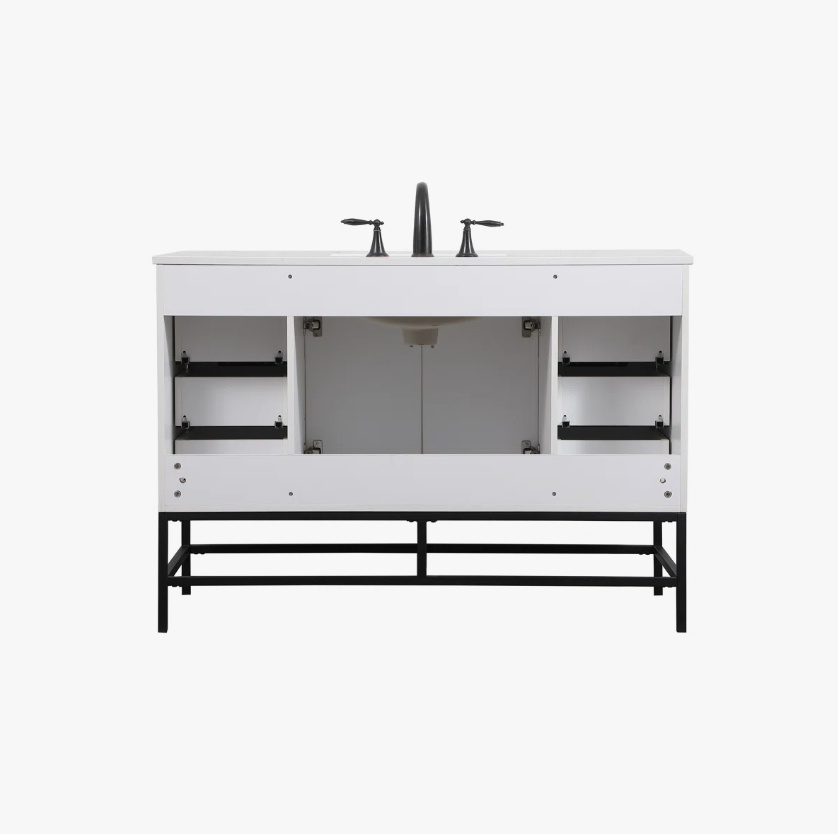 Modern Single Sink White Bathroom Vanity Cabinet