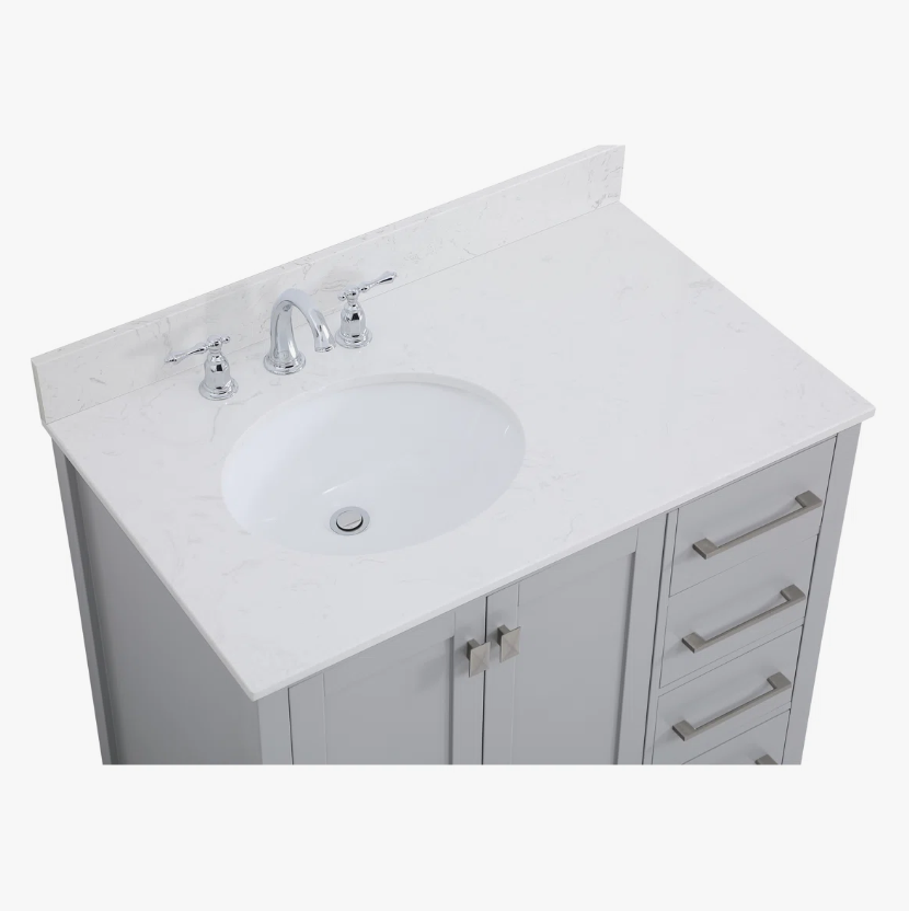 11 Transitional Single Sink Gray Shaker Bathroom Vanity Cabinet