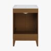 Contemporary Horizontal Slat Wood Bathroom Vanity with Integrated Sink