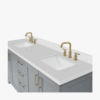 12 Spacious Light Gray All-in-One Double Sink Shaker Bathroom Vanity