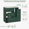 12 30" Dark Green Vanity with White Sink & Gold Hardware