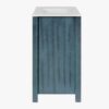 12 Rustic Distressed Blue Freestanding Vanity Cabinet with Double Storage Shelves
