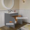 12 36" Gray Shaker Bathroom Vanity Base Cabinet