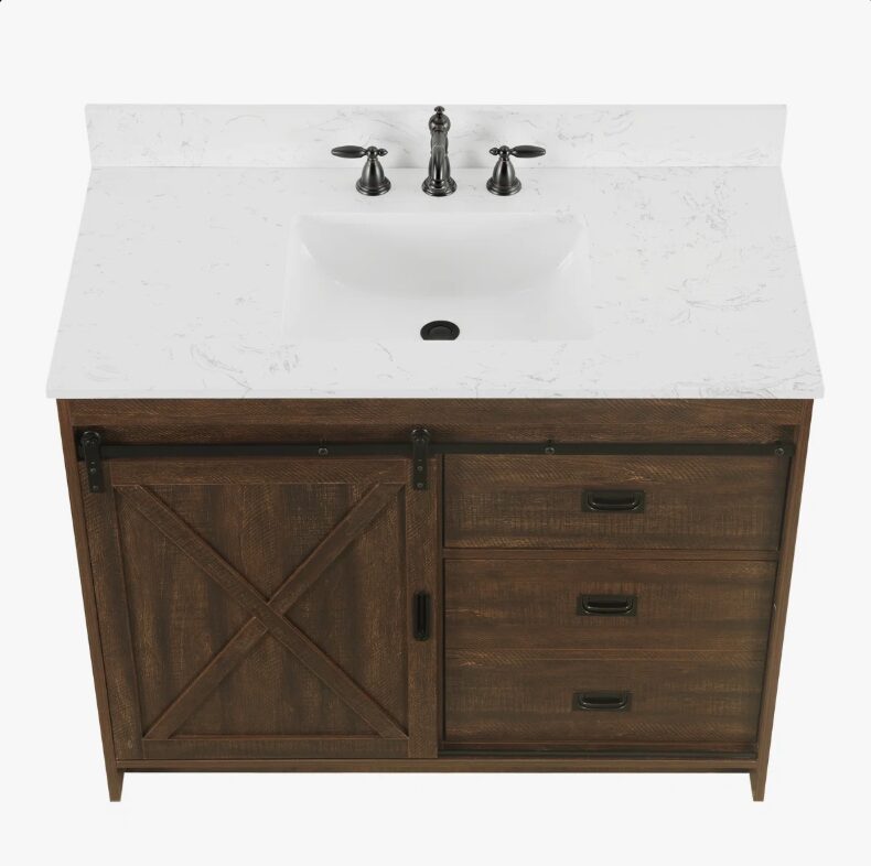 12 Rustic Farmhouse Brown Vanity for Country, Industrial & Transitional Bathroom Remodel