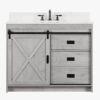 12 Light Gray Farmhouse Vanity with Cross Barn Door for Coastal, Modern Farm & Industrial Bath Remodel