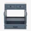 12 Freestanding Traditional Blue Wood Bathroom Vanity with White Integrated Sink Top