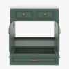 30 Inch Vintage Green Recessed Panel Single Sink Bathroom Vanity with Gold Hardware, 3 Storage Drawers & Double Doors