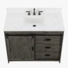 12 Farmhouse Rustic Gray Vanity with Cross Barn Door for Country & Industrial Bathroom Remodel