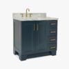 12 Luxury Navy All-in-One Bathroom Vanity with Carrara Marble Countertop