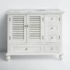 Transitional White Bathroom Vanity with Nickel Knobs & Undermount Sink