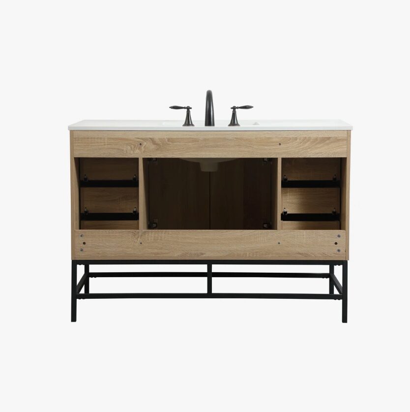 12 Modern Farmhouse Single Sink Wood Bathroom Vanity Cabinet