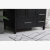 Modern Single Sink Black Bathroom Vanity Cabinet with Silver Hardware
