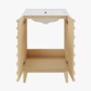 12 Handleless Slat Front Modern Light Wood Single Sink Vanity Cabinet