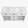 12 Traditional White Double Vanity with Integrated White Solid Surface Countertop