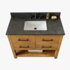 Rustic Pine Freestanding Single Sink Vanity with Open Storage Shelf