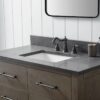 12 Rustic Gray Freestanding Single Sink Vanity with Open Towel Storage Shelf