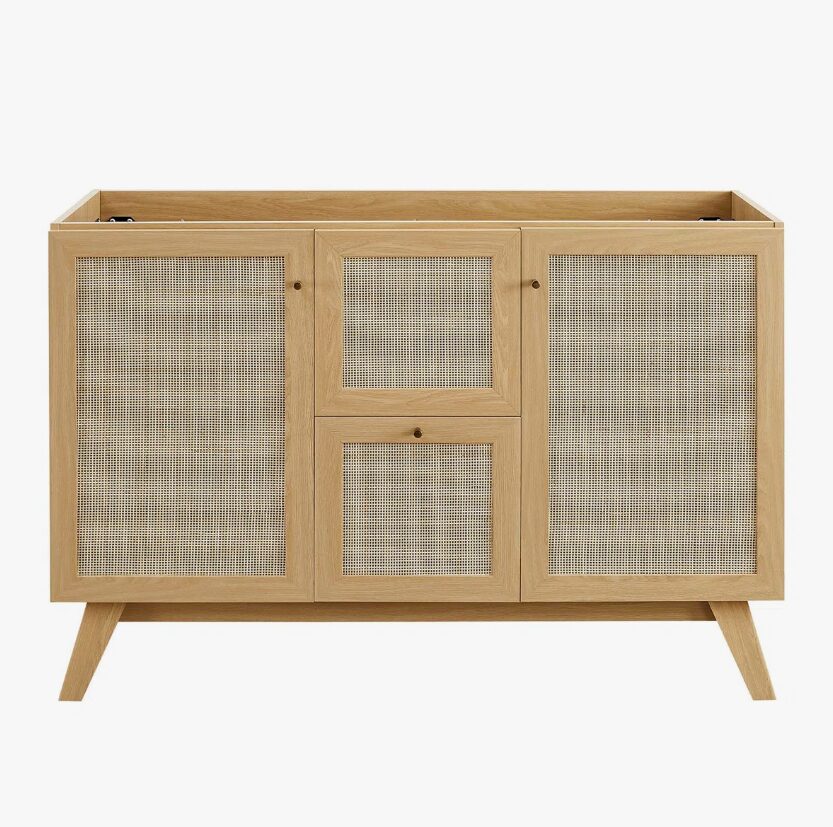 12 48" Coastal Rattan Double Bathroom Vanity for Master Bath Remodel