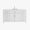 60" Solid White Wood Single Vanity Cabinet for Minimalist & Farmhouse Bathroom Remodel