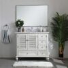 Transitional White Bathroom Vanity with Nickel Knobs & Undermount Sink